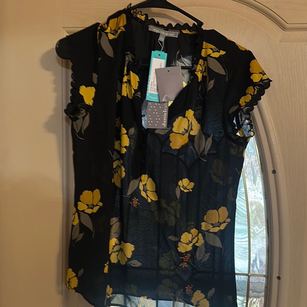 Black and Yellow Floral Top